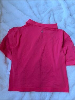 lululemon athletica Bright Pink Crop Polo Top